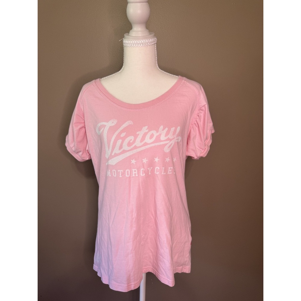 Victory Motorcycle Women's Pink T-shirt XL Short Sleeve Front